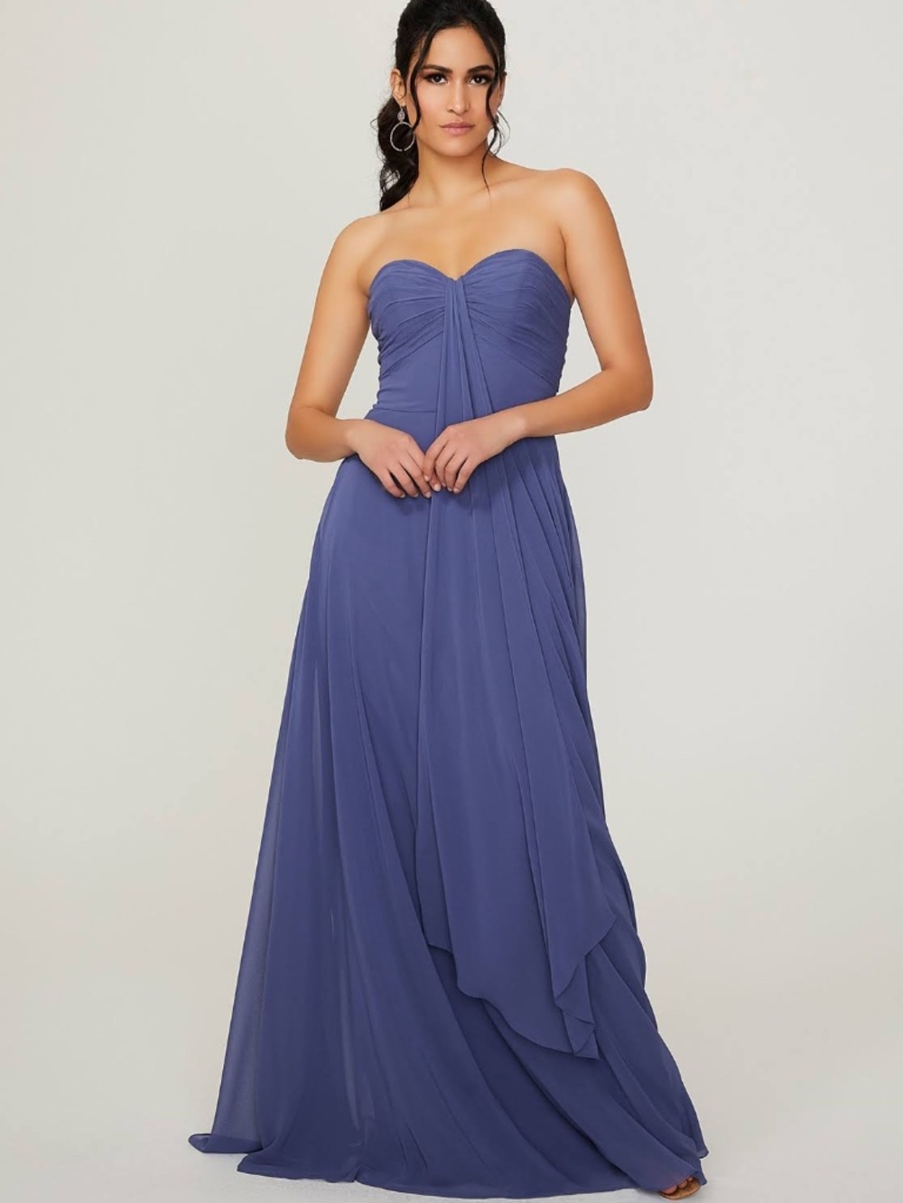 MORI LEE STORM BLUE CHIFFON GOWN SIZE 12